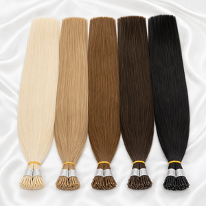 Extensiones de Cabello Humano Remy Europeo Liso Suave de Doble Trama con Queratina I-Tip, Teñibles <span class=keywords><strong>en</strong></span> Todos los Colores, de Fábrica - Product Image 2