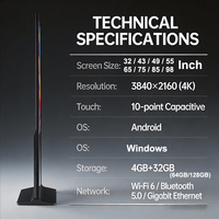 Señalización Digital Comercial de Pie con Pantalla LCD 4K de 32-65-85-98 Pulgadas con Sistema Operativo Android y Windows para Publicidad en Comercios