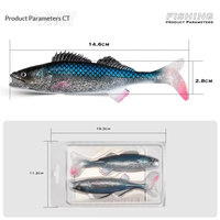 Leurre souple 2 pièces en PVC pour la pêche en eau douce, modèle Brave Outdoor, vente en gros transfrontalière