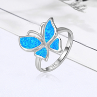 Bague en argent 925 classique XYOP avec opale bleue feu et papillon, bijoux en argent 925, anel de prata, pour souvenir