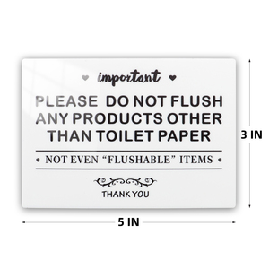 Panneau de salle de bain en acrylique « Ne pas jeter dans les toilettes » - Panneau de protection du système septique, Plaque de interdiction des objets non jetables pour la maison/l'hôtel/le restaurant - Product Image 2