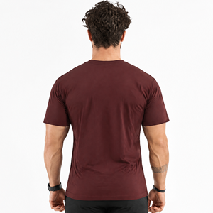 T-shirt vierge rouge pour homme de haute qualité, coupe classique, manches courtes, en tissu écologique infroissable, idéal pour l'impression par transfert thermique – Vente en gros - Product Image 3