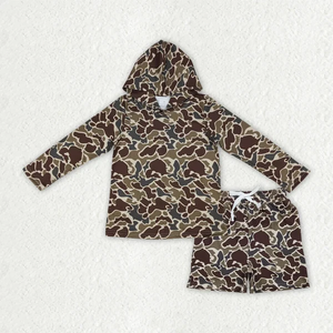 เด็กทารกชายแขนยาวเสื้อฮู้ดกางเกงขาสั้นเสื้อผ้าชุดลายพราง - Product Image 3
