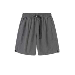 Pantalones cortos deportivos informales transpirables ligeros de cintura alta cinturón bolsillos de malla estilo playero patrón sólido antiarrugas servicio OEM - Product Image 2