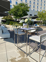 Table de Cocktail de Luxe de Haute Qualité pour Événements de Mariage, Table Haute en Acier Inoxydable pour Hôtel, Location de Mariage