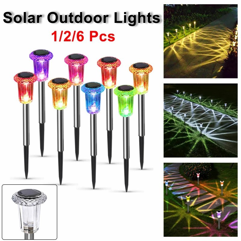Waterproof Stainless Steel Solar Stake Outdoor Lights for Pathway Garden Yard Path Walkway Driveway Lawn Patio Outside Decor