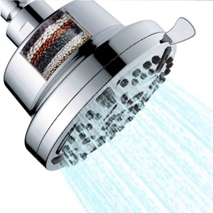 Cabezal de Ducha de Alta Presión Cromado de 5 Pulgadas con Rosca de 1/2 Pulgada, Cabezal de Ducha de Gran Caudal con Función Única para Baño - Product Image 1
