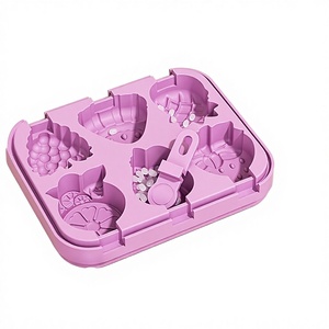 Molde de silicona cuadrado reutilizable de 6 capacidades para cubitos de hielo, modelo manual HS-BG-003, apto para microondas, personalizado por OEM, venta al por mayor - Product Image 3