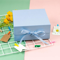 Boîte à cosmétiques en papier rigide avec fermeture magnétique, personnalisable, de luxe, rose, recyclable, avec ruban