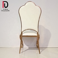 Chaise de salle à manger en acier inoxydable Royal Design à dossier haut en or rose pour banquet