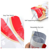 Glansrijke hersluitbare aluminiumfolie stand-up pouch met aangepast logo voor verpakking van bakpoeder
