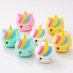 Balle anti-stress en forme de licorne mignonne, jouet de décompression à rebond lent en farine - Product Image 4