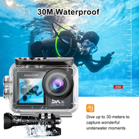 Caméra d'Action Sportive Haute Qualité WiFi Anti-Secousses Double Objectif Grand Angle 170° Étanche 5K 30FPS avec Télécommande