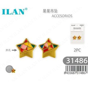 Ciondolo a Stella Ilan 2 Pezzi Color Oro per Accessori e Perline per Abbigliamento - Product Image 1
