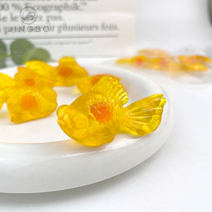 Vente en gros de bonbons en gelée aux fruits divers goûts fruits en cube bonbons mous petit poisson doré collations aux fruits - Product Image 5