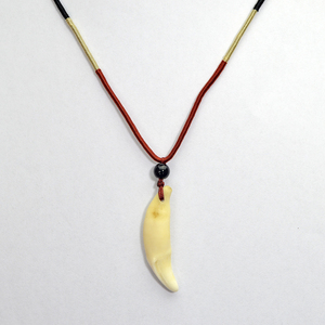 SZGY004 Colgante de Hueso para Hombre y Mujer, Amuleto Tibetano, Colmillos de Diente Natural Auténtico, Diente de Lobo Vintage Plateado, Cadena de Cuerda, Regalo - Product Image 5