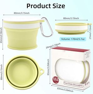 Vaso Plegable de Silicona Reutilizable, Portátil, de Bolsillo, para Exteriores, Apto para Lavavajillas, a Prueba de Fugas, Libre de BPA, con Impresión Personalizada - Product Image 3