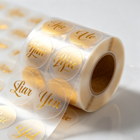 Autocollants circulaires personnalisés en feuille d'or avec étiquettes transparentes personnalisées, adaptés aux étiquettes de décoration biochimique