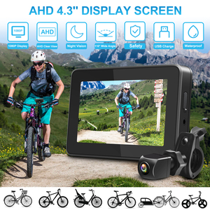PJAUTO 4.3 pouces vue arrière vélo moniteur caméra système Sport caméra pour vélo vélo sécurité - Product Image 5