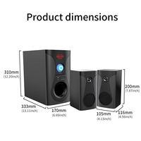 Équipement audio professionnel, son puissant, amplificateurs/haut-parleurs, système de haut-parleurs multimédia 50W 2.1CH, home cinéma