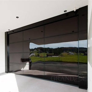 Garage Garage American Mirror Design Black Sectional Garage Door Modern Automatic Glass Garage Doors Remote Control For USA