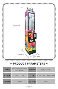 Mini machine à griffes de boutique personnalisable, à monnayeur, pour un joueur, avec système de récompense et gestion à distance, pour lieux commerciaux - Product Image 3