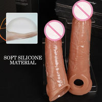 Préservatifs en silicone liquide à dents de loup, manchons épaississants et allongeants, gaine pénienne, sex