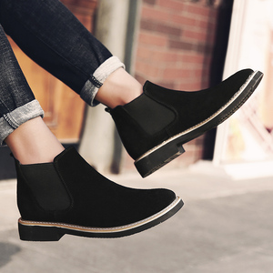 <span class=keywords><strong>Bottines</strong></span> <span class=keywords><strong>Chelsea</strong></span> classiques en cuir véritable pour hommes, <span class=keywords><strong>bottines</strong></span> courtes en daim à tige haute, antidérapantes, hauteur de la cheville, hiver, été, automne, tailles 38-46 - Product Image 4