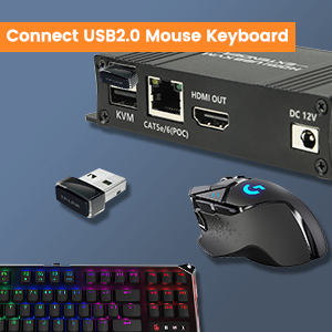 SYONG-Émetteur et Récepteur Vidéo KVM, Câble de 60/30/4K, 1080P, HDMI, KVM, USB, sur Ethernet, Cat 5e, 6, Câble <span class=keywords><strong>Souris</strong></span>, Clavier - Product Image 6