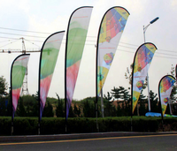 Drapeaux promotionnels publicitaires personnalisés en polyester imprimés numériquement, drapeaux plume, drapeaux de plage et drapeaux goutte d'eau