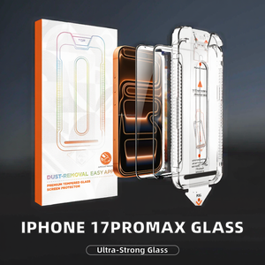 Kit de protection d'écran en verre trempé personnalisé OG 9H anti-espion avec <span class=keywords><strong>colle</strong></span> intégrale pour iPhone 17 Pro Max, avec cadre d'alignement anti-poussière - Product Image 6