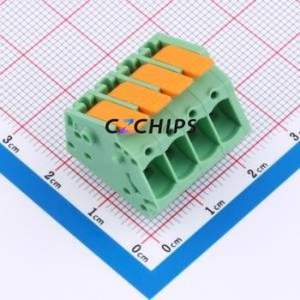 1190365 Spring Terminal Block Through hole Component (THT),P=5mm Connector ( Construction: 1x4P )( Pitch: 5mm )( Color: Green ) - Product Image 1