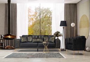 Winforce Ensemble de canapés modulables de dernière conception Canapé de luxe moderne 3 places Chesterfield Canapé en velours vert pour le salon - Product Image 5