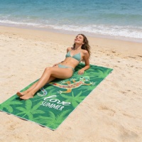 Serviette de plage en microfibre tissée personnalisée avec photo, motif animal tropical, écologique, sans sable, séchage rapide, pour adultes, extérieur, été, vente en gros