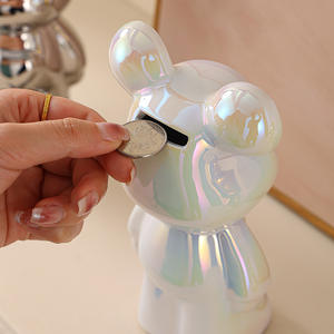 Mueble de <span class=keywords><strong>TV</strong></span> de cerámica de lujo de gama alta y estante de vino, adornos ligeros de lujo para sala de estar con decoración de oso, muebles para el hogar - Product Image 4