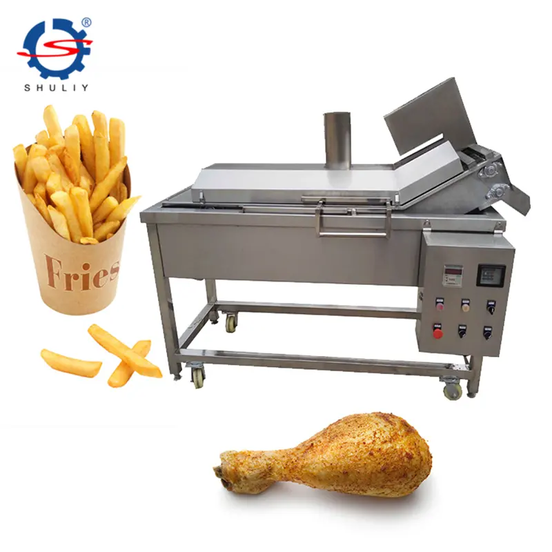 Elektrikli derin yağ fritöz sürekli sosis fritöz tavuk bacağı kızartma tavuk kızarmış makine