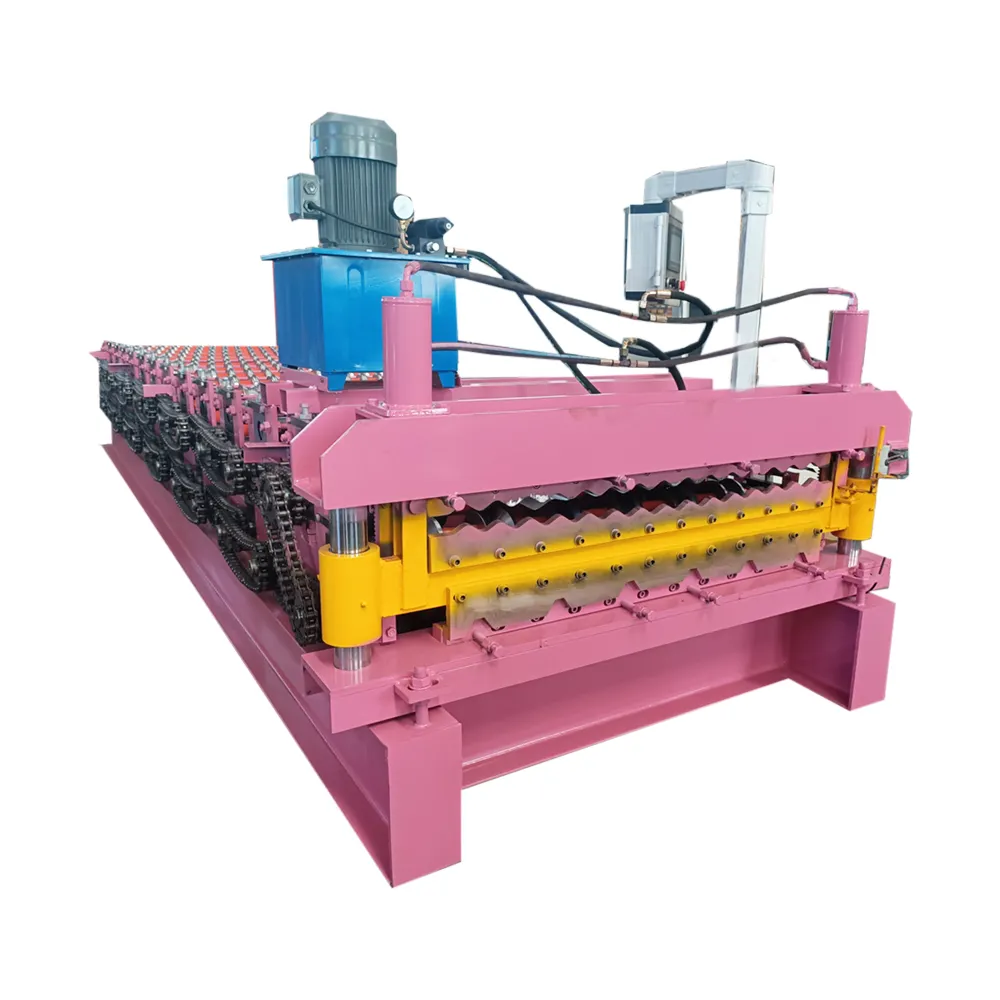 Sheets Roofing Machine Tile Making Machine Corrugated and Trapezoid Roofing Tile Roll Forming Machine Double Layers Metal Steel