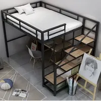 Lit superposé en acier avec tube de 1,2 mm d'épaisseur, robuste, grande capacité de charge, adapté aux adultes, dortoirs et appartements