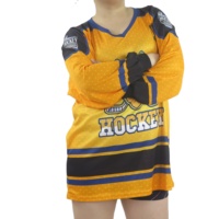 Chemises de hockey sur glace Maillot de hockey personnalisé Sublimation dorée Unisexe OEM Technics personnalisé Logo Style Maillot d'équipe
