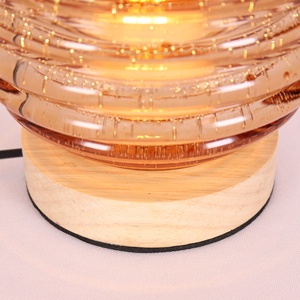 Factory Price Wooden Base Table <strong>Lamps</strong> <strong>for</strong> Bedroom Bedside E27 Glass Honey Jar Glass <strong>Lampshade</strong> Desk <strong>Lamps</strong> Nordic Amber Glass <strong>Lamp</strong> - Product Image 4