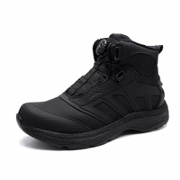 Bottes tactiques noires pour hommes à fermeture rapide avec lacets à bouton-pression, personnalisables en usine, pour l'entraînement et la course