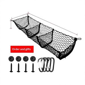 Filet de rangement pour bagages de <span class=keywords><strong>voiture</strong></span>, sac de <span class=keywords><strong>coffre</strong></span> à trois compartiments, filet suspendu multifonctionnel double couche pour pick-up - Product Image 5