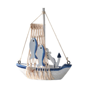 Modelo de barco de estilo mediterráneo, adorno de velero de madera, decoración para escritorio, hogar, sala de estar, paquete de una sola pieza - Product Image 4