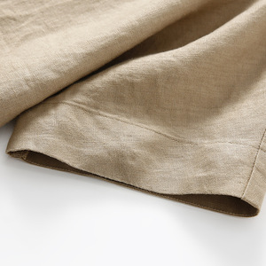 Vêtements de nuit pour femmes japonaises non imprimés pyjamas de couleur unie chemisier à manches courtes pyjama en <span class=keywords><strong>lin</strong></span> haut femmes T-shirt - Product Image 4