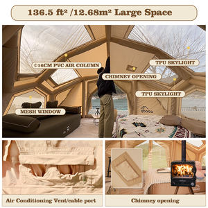 Coody Bestona Hava Çadırı-Bej Açık Hava Kamp Çadırı Büyük Lüks Şişme Çadır - Product Image 5