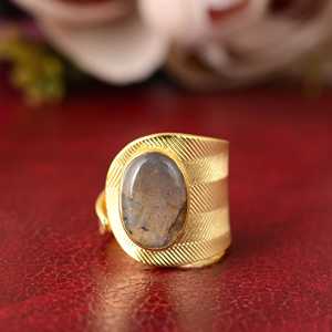 New Best Arrival Boho Geometric <b>Ring</b> Brass <b>Rings</b> For Women 18K Gold Plated Boho Chevron <b>Ring</b> Labradorite <b>Ring</b> Wholesale/OEM/ODM - Product Image 1