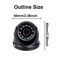 Cámara de Domo para Auto Personalizada OEM ODM, Impermeable, con Visión Nocturna Infrarroja, Cambio de Color Blanco y Negro, y Cable de Aviación de 4 Pines