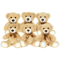 Grosir boneka beruang Teddy kecil gaya klasik lucu mainan boneka hewan mewah bersirkulasi 6 buah untuk katun PP Hari Valentine