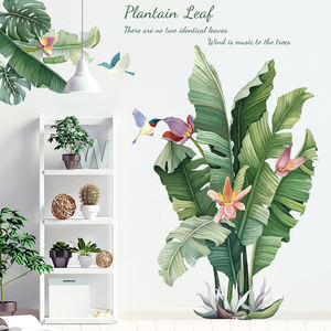 Smontabile living room vinile pianta a foglia 3d autoadesivi di arte della parete - Product Image 4