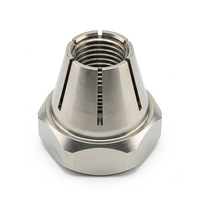 Écrou de serrage fendu en acier inoxydable usiné CNC sur mesure, écrou de blocage à collet fendu pour fixation d'outils